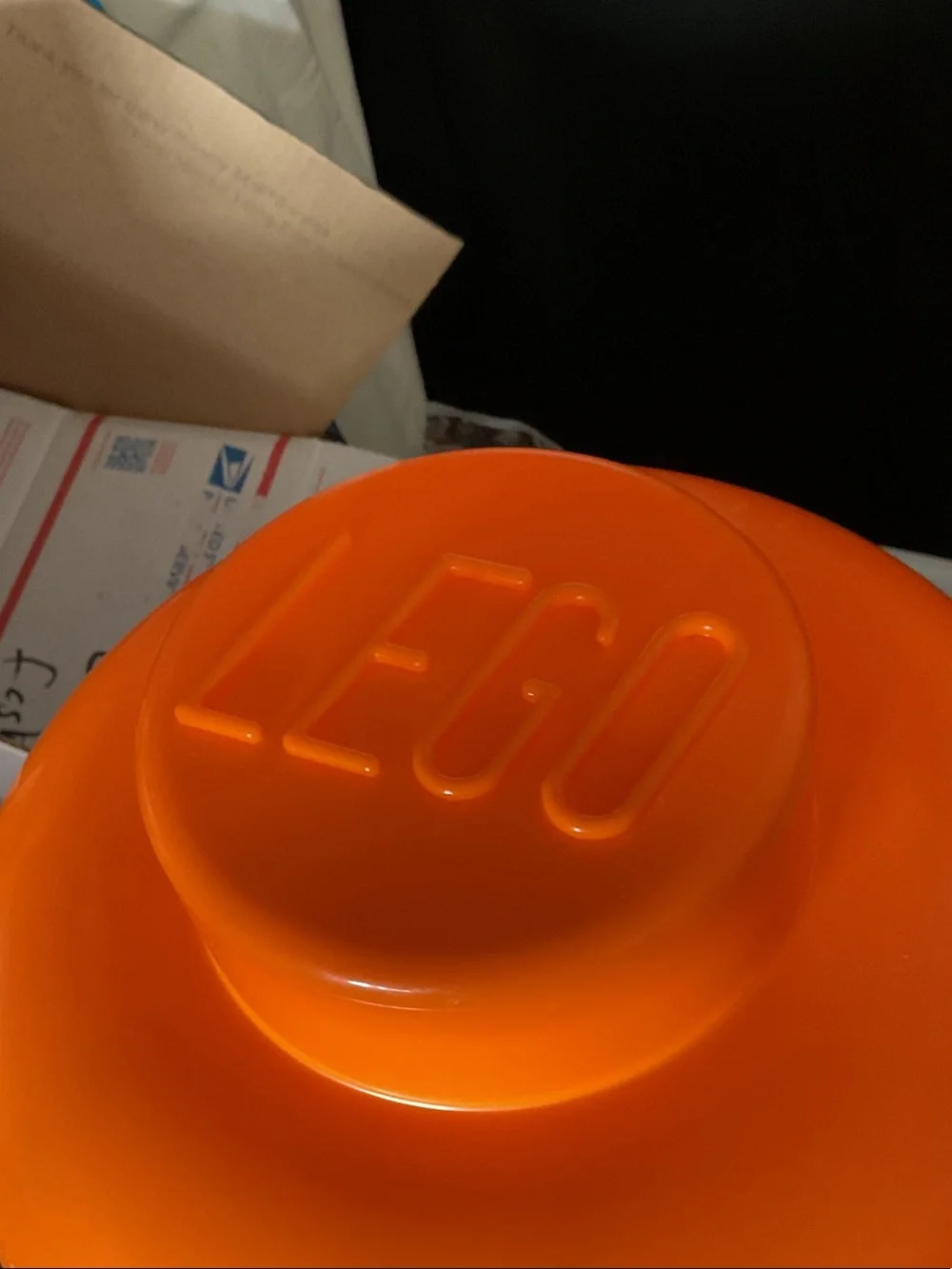 Lego Orange Pumpkin Jack-O'-Lantern storage  Head